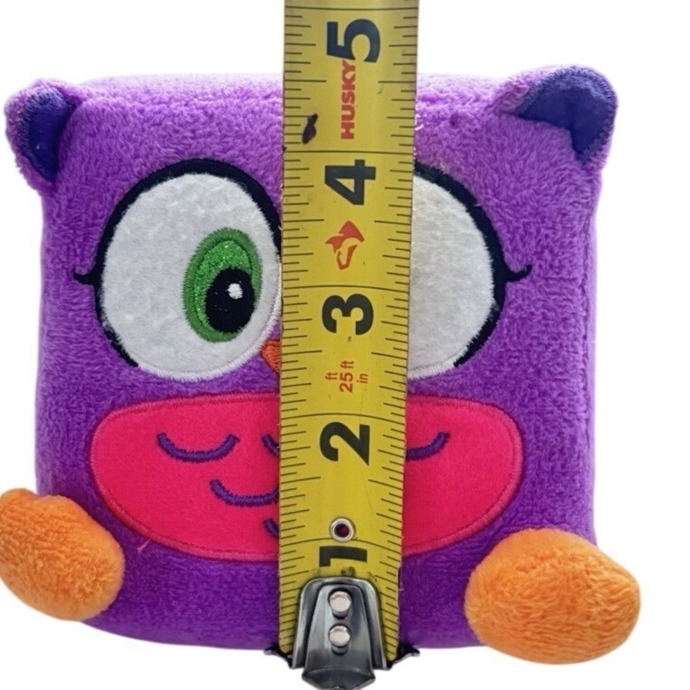 Nanco Square Owl Plush Stuffed Toy Mini Purple Orange Feet Cute Soft Kawaii - Picture 6 of 6